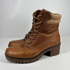 Cougar Delson Women's US 9 Cognac Leather Waterproof Lace-Up Hiker Ankle Boots